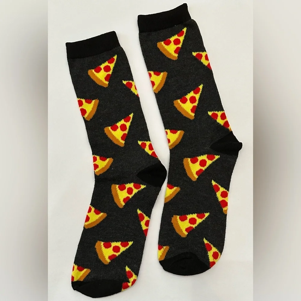 NWOT Men’s Pizza Graphic Socks in Dark Gray One Size